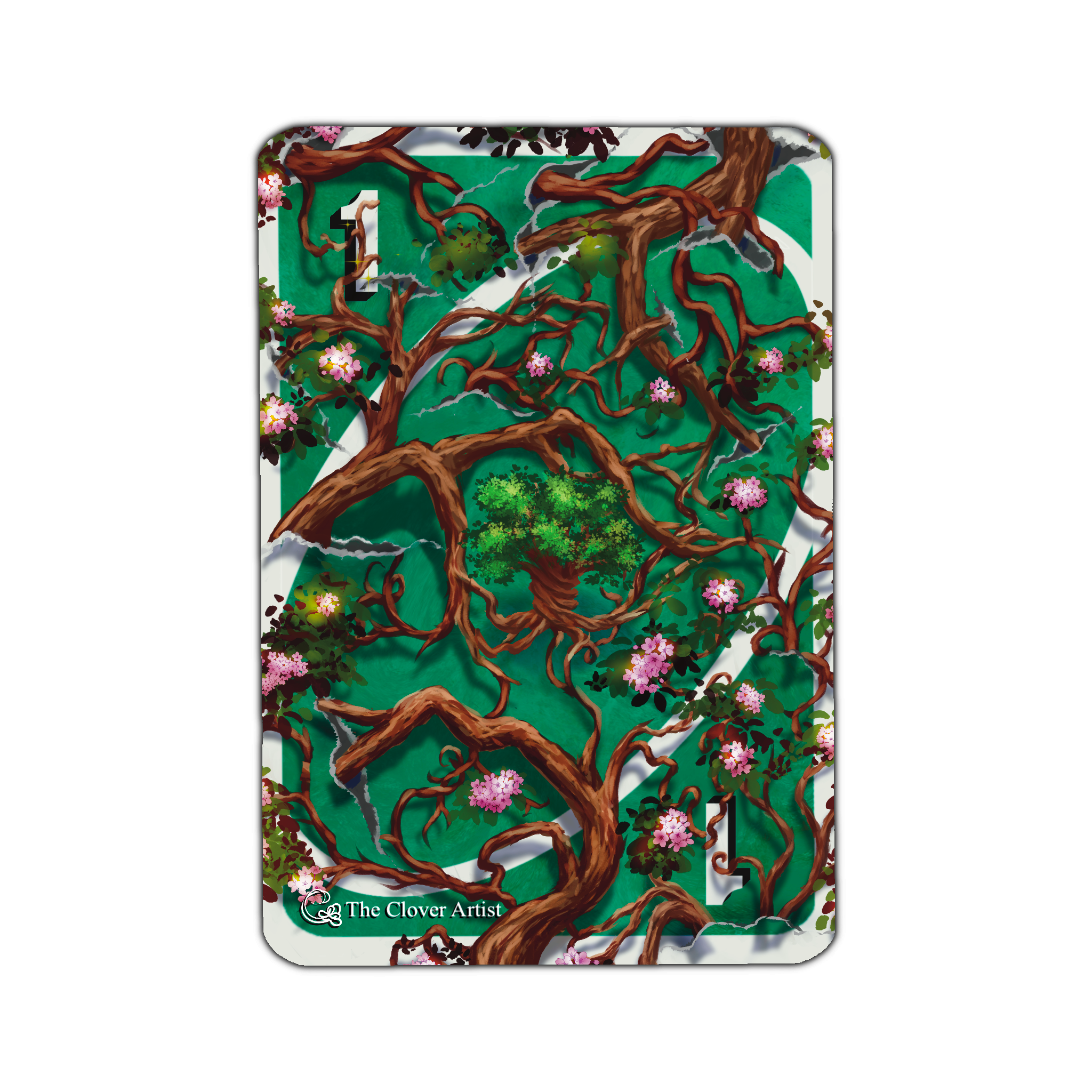 basic forest card that looks like a another popular card game