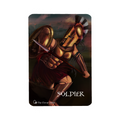 Spartan in fighting pose on a soldier token by the clover artist
