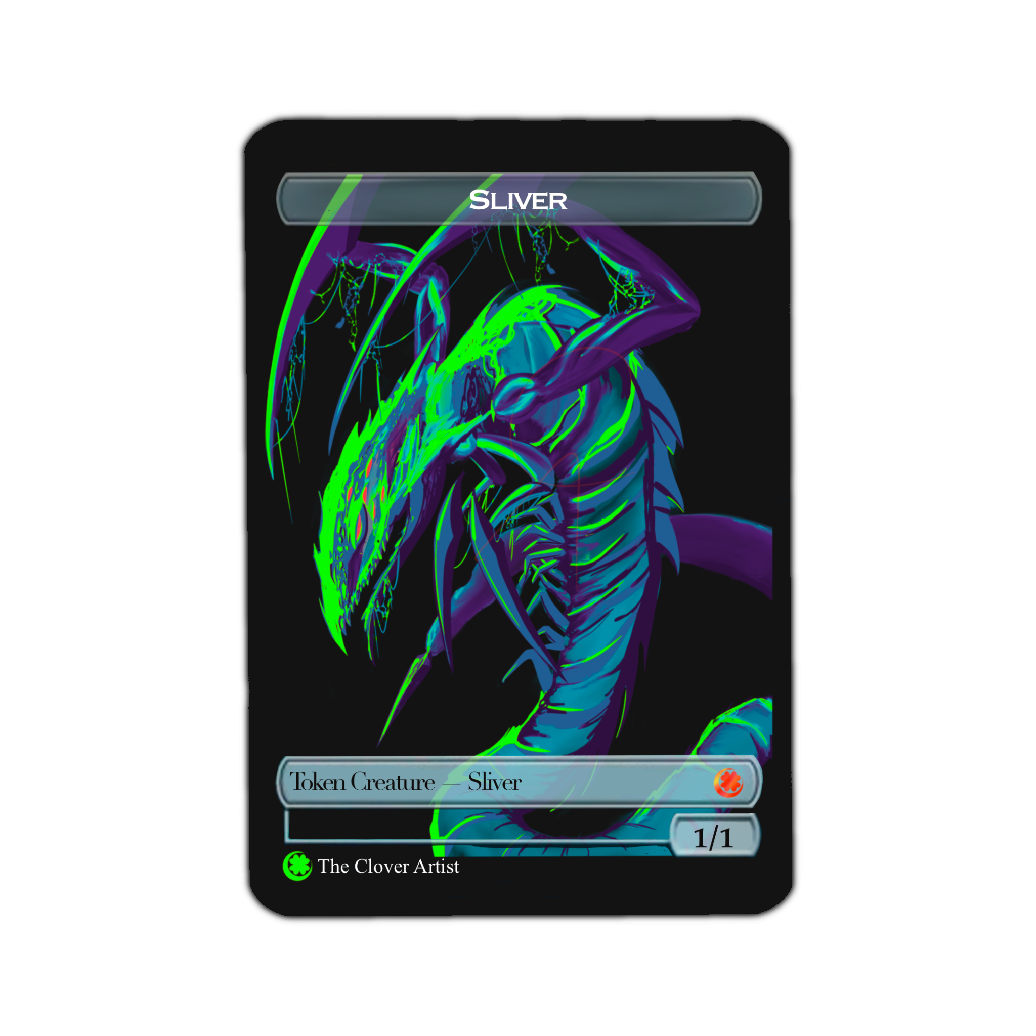 A pop art version of a sliver from mtg