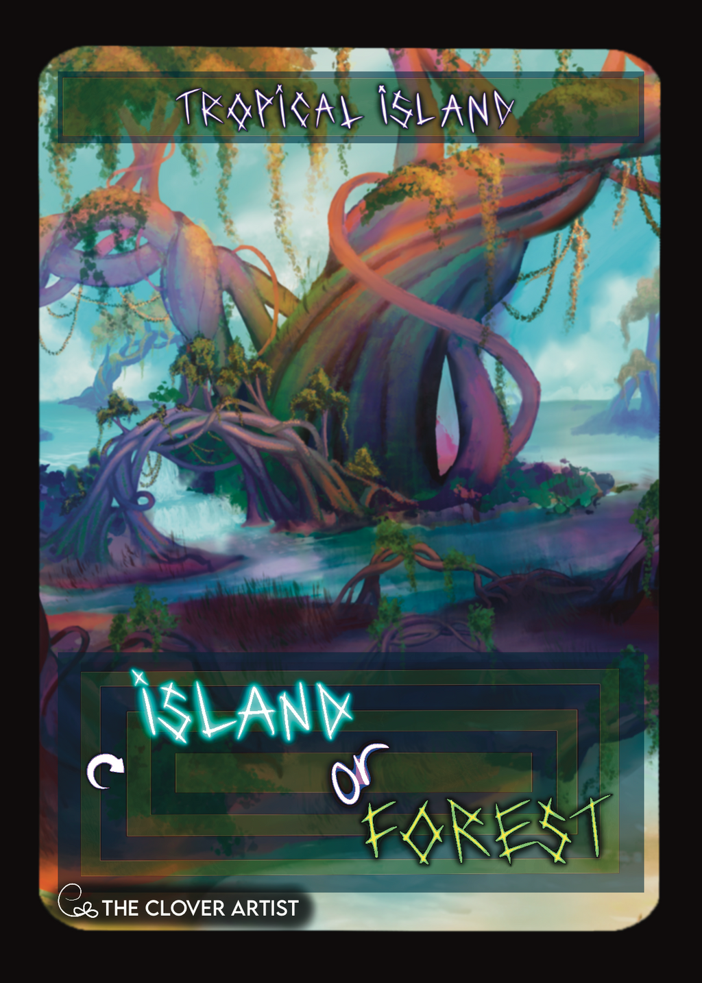 Tropical island with twisting trees on an OG dual land proxy