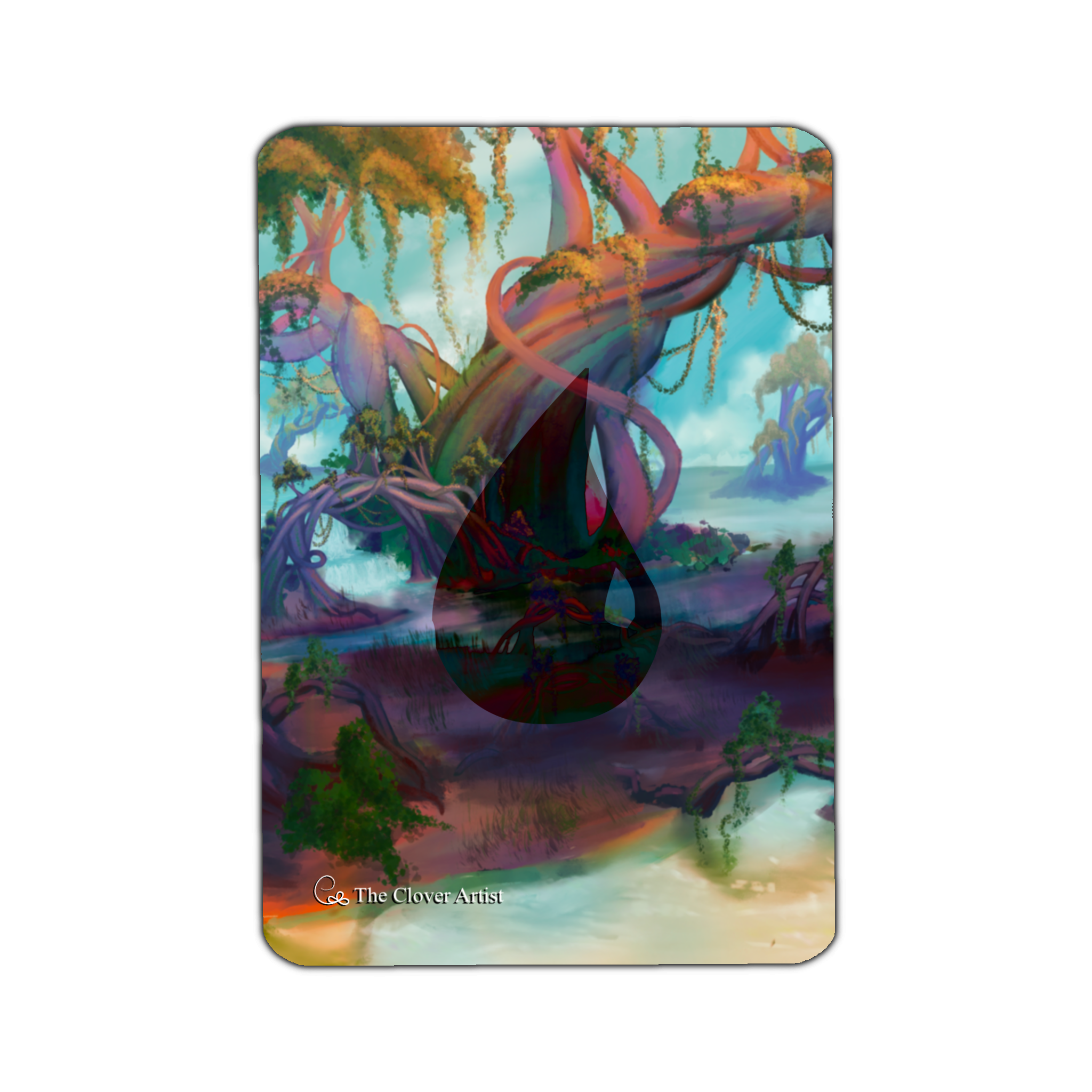island landscape with twisting tree vines on a basic island proxy