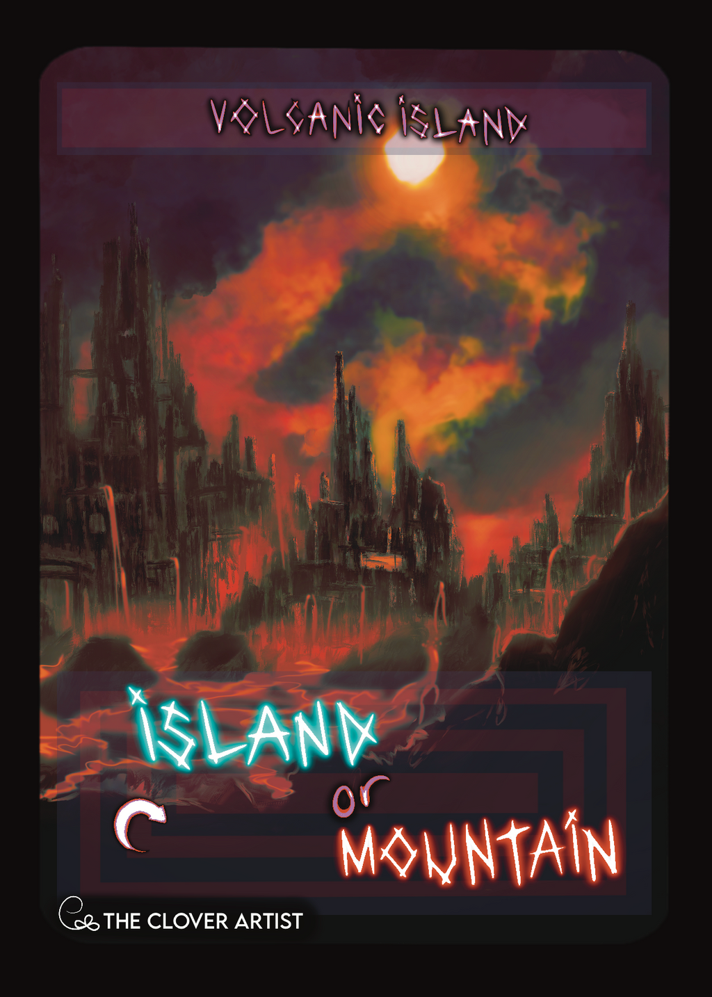 lava city on a volcanic island OG dual land proxy